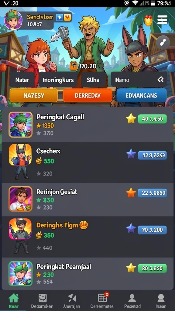 73k - Cuplikan aksi menegangkan di level tengah permainan.